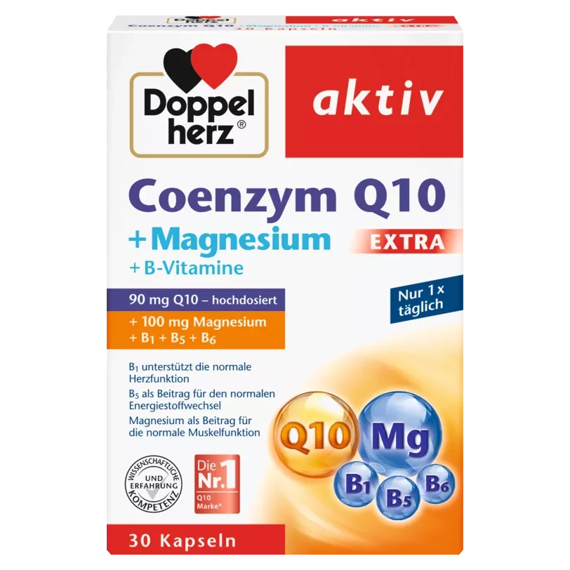 Doppelherz Aktiv  Coenzima Q10 Extra 90 mg + Magneziu, 30 capsule