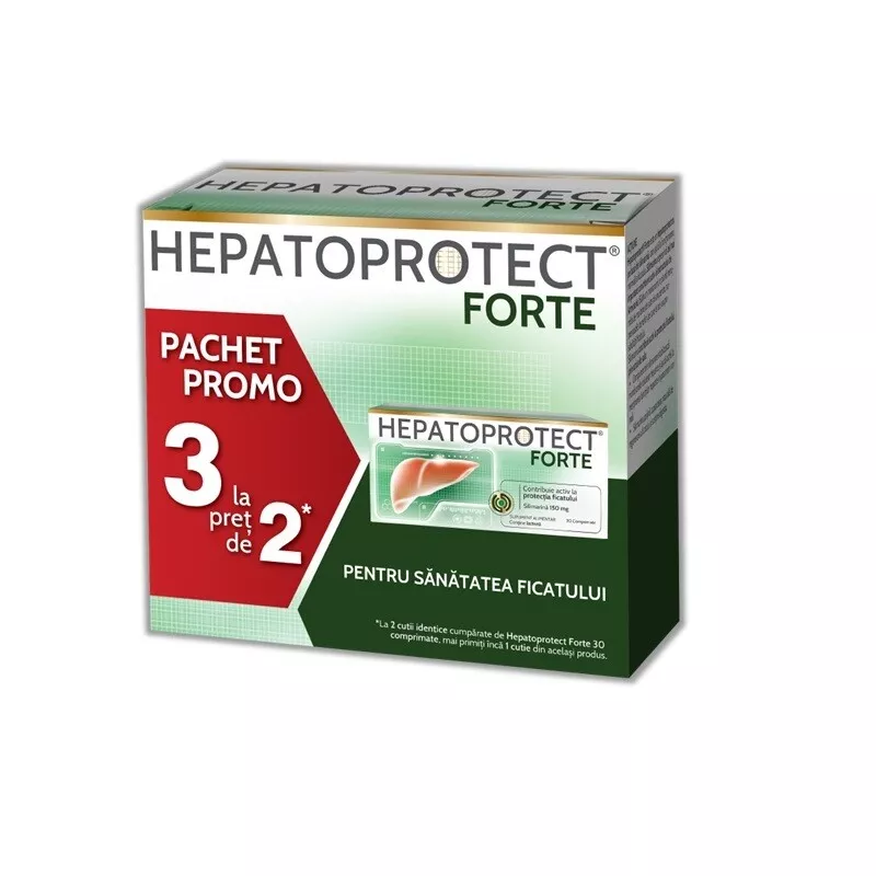 Hepatoprotect Forte 30 Cpr - 3 La Pret De Doua  - Pachet Promo Biofarm