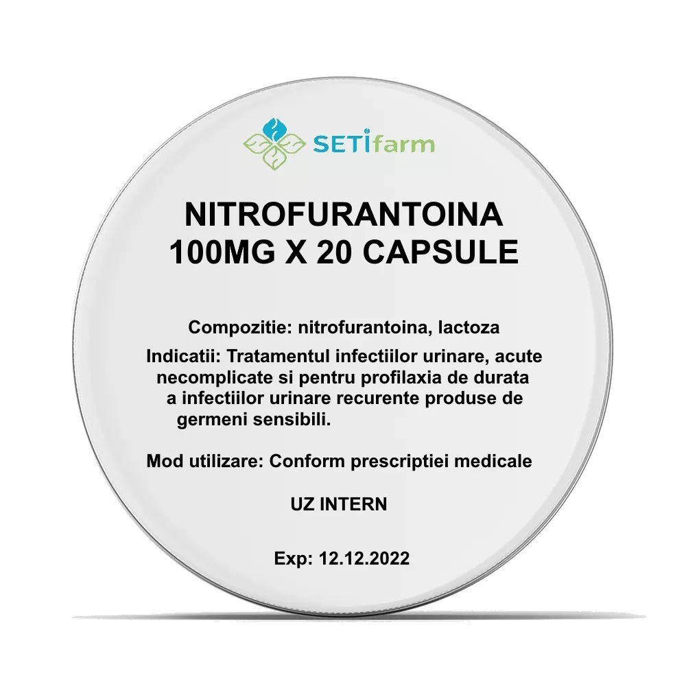 Nitrofurantoina 100 mg, 20 capsule