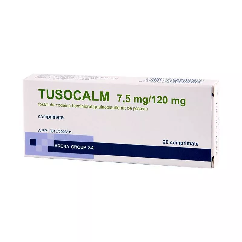 Tusocalm, 7,5 mG/120 mg, 20 Comprimate, Arena Group