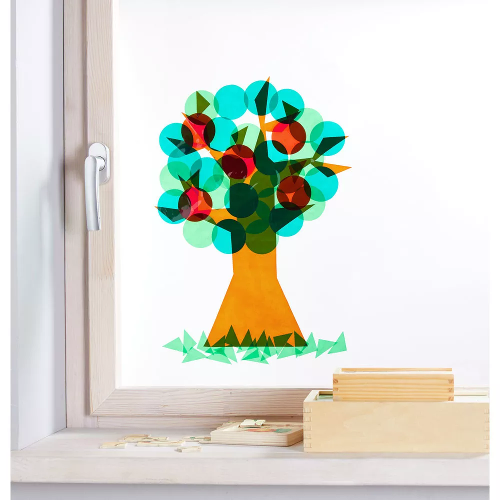 Pomul anotimpurilor - Set de 12 stickere pentru  geam