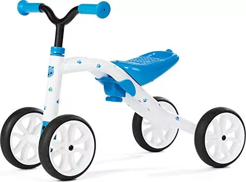 Bicicletă albastră cu 4 roți, fără pedale și reglabilă pe înălțime - Quadie  