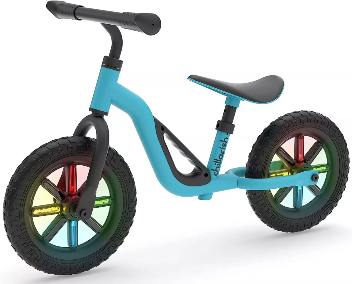 Bicicletă albastră de echilibru, fără pedale și reglabilă pe înălțime - Charlie Glow