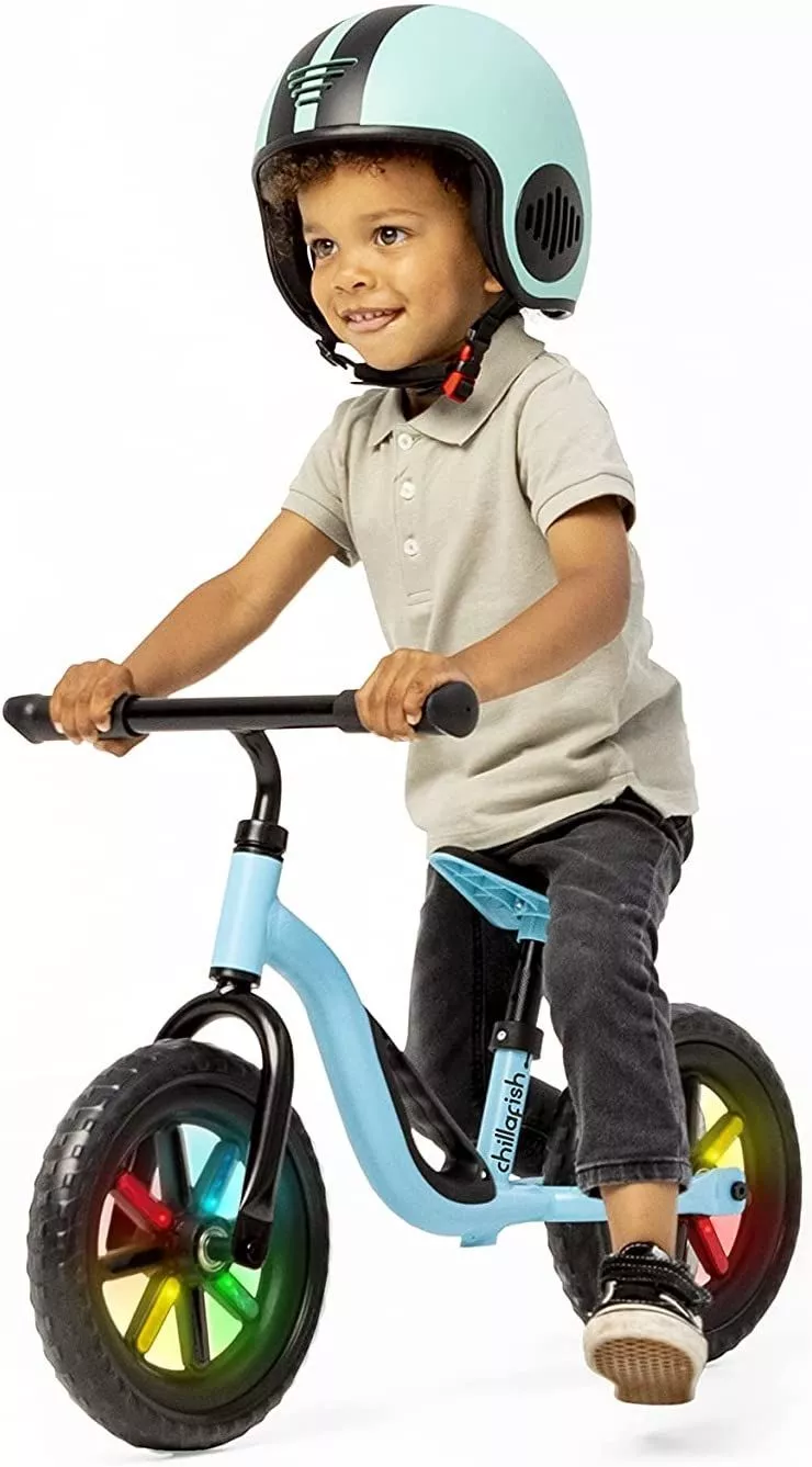 Bicicletă albastră de echilibru, fără pedale și reglabilă pe înălțime - Charlie Glow  
