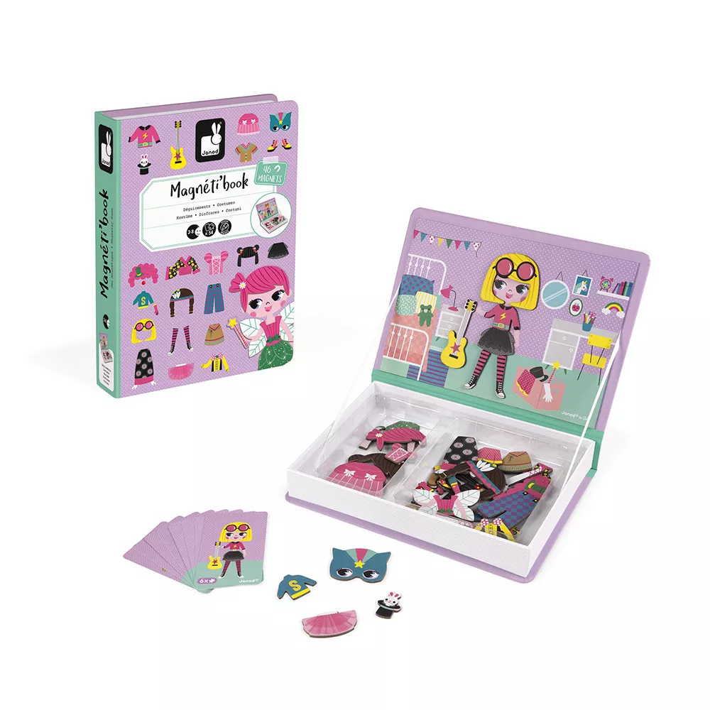 Carte magnetică pentru fetițe -  Ținute, 54 de piese