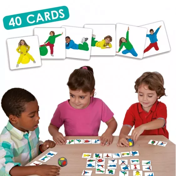 Joc de asociere cu 40 de carduri, 1 zar colorat și CD - Caută culorile