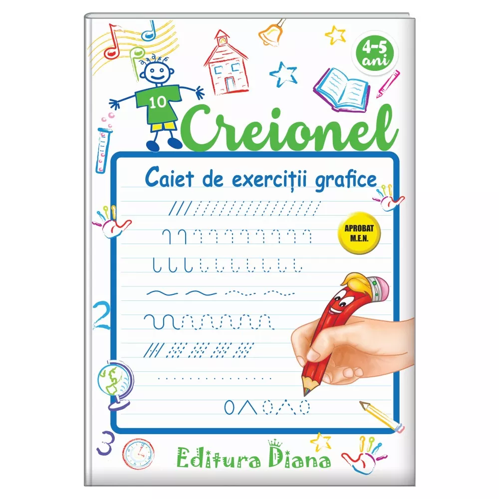 Creionel - caiet de exerciții grafice 4-5 ani