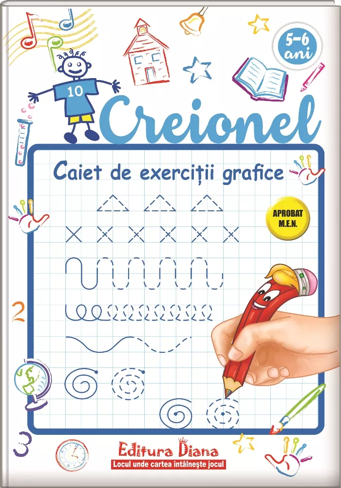 Creionel - caiet de exerciții grafice 5-6 ani