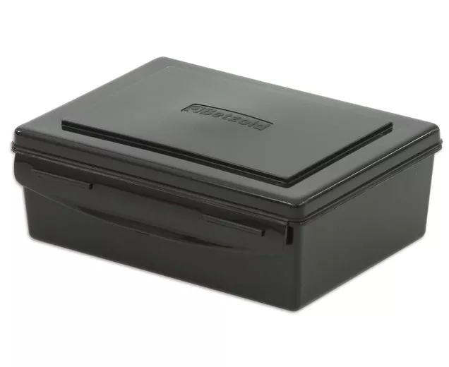 Cutie neagră din plastic pentru depozitare, 19 x 15 x 7 cm