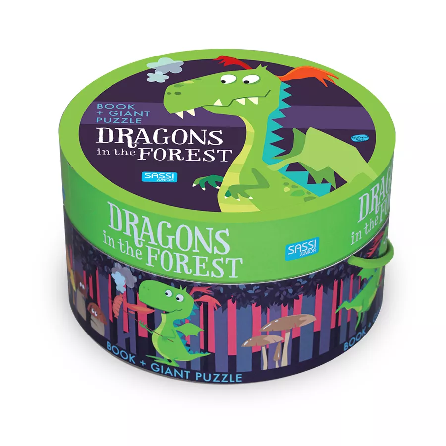 Dragoni în pădure - Carte + puzzle uriaș