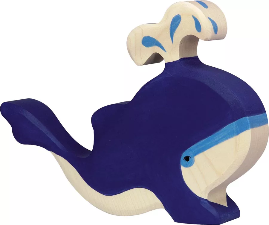 Figurină din lemn - Balenă albastră - DELIST