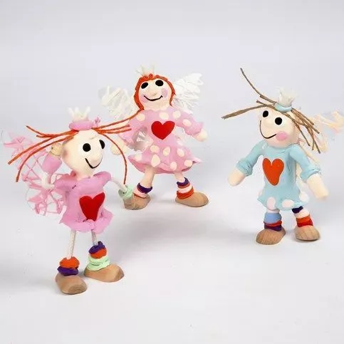 Set de 4 figurine flexibile din lemn