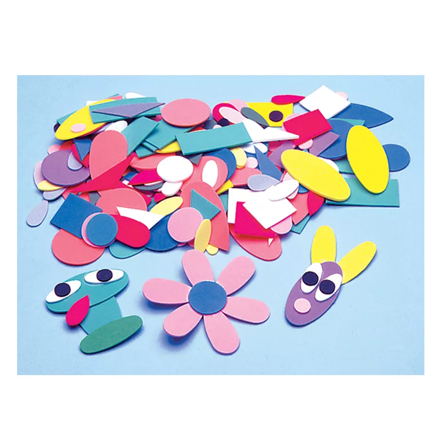 Set de 1000 de forme multicolore autoadezive din spumă