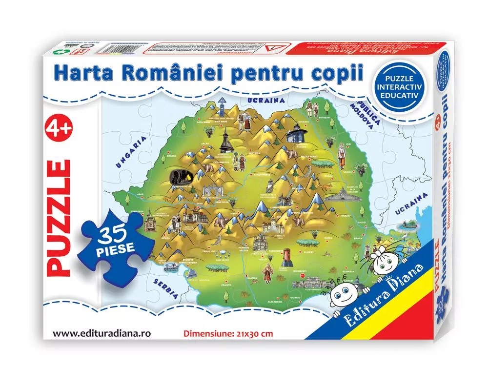 Harta României - Puzzle 35 piese