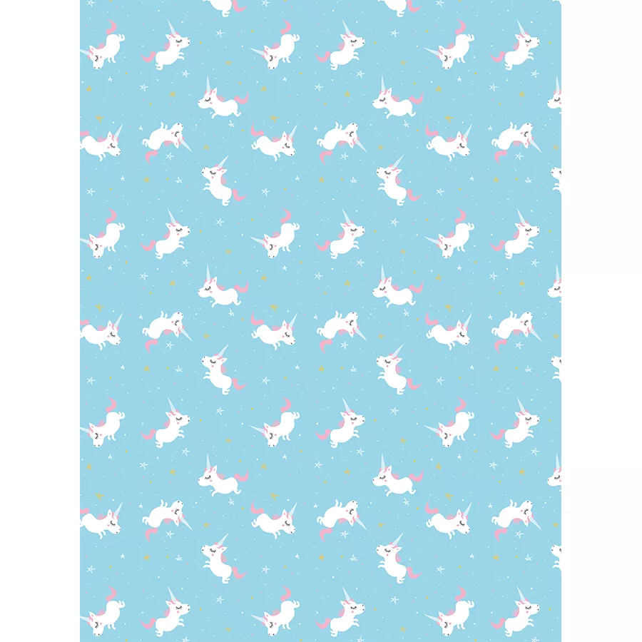 Hârtie decopatch- Albastru cu model unicorni