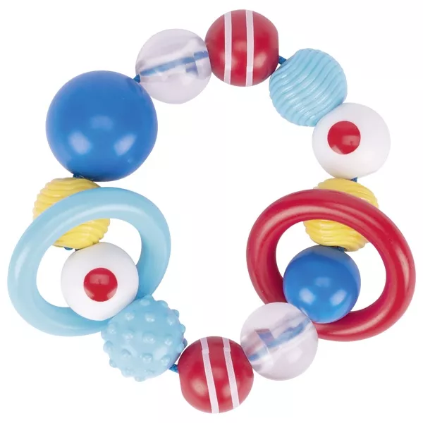 Inel senzorial pentru bebeluși cu mărgele colorate din plastic - DELIST