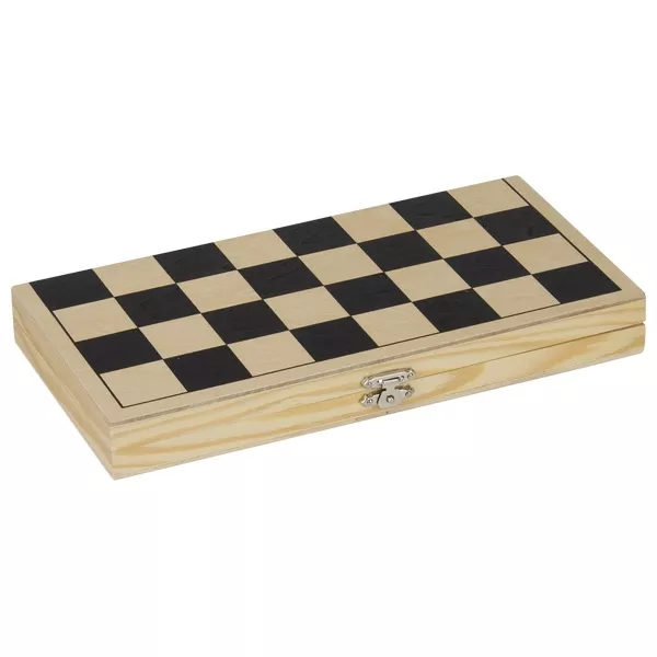 Joc de șah cu piese și casetă din lemn