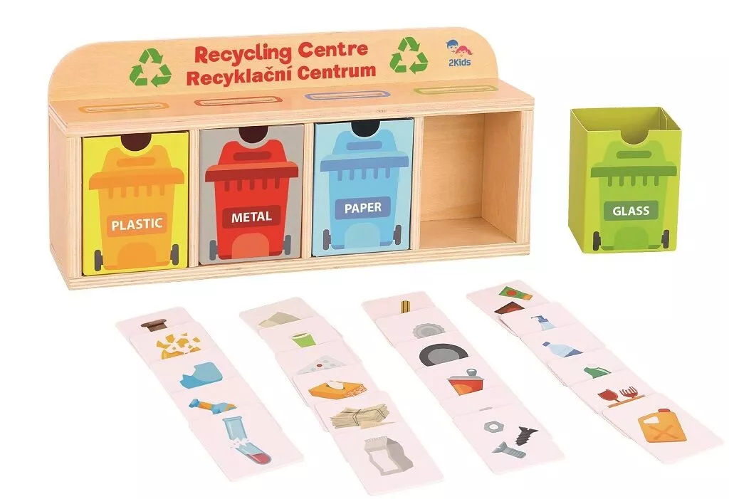 Joc educativ din lemn - Centrul de reciclare selectivă