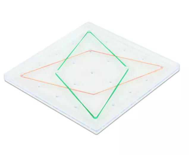 Joc Geoplan cu tăbliță transparentă și elastice din cauciuc