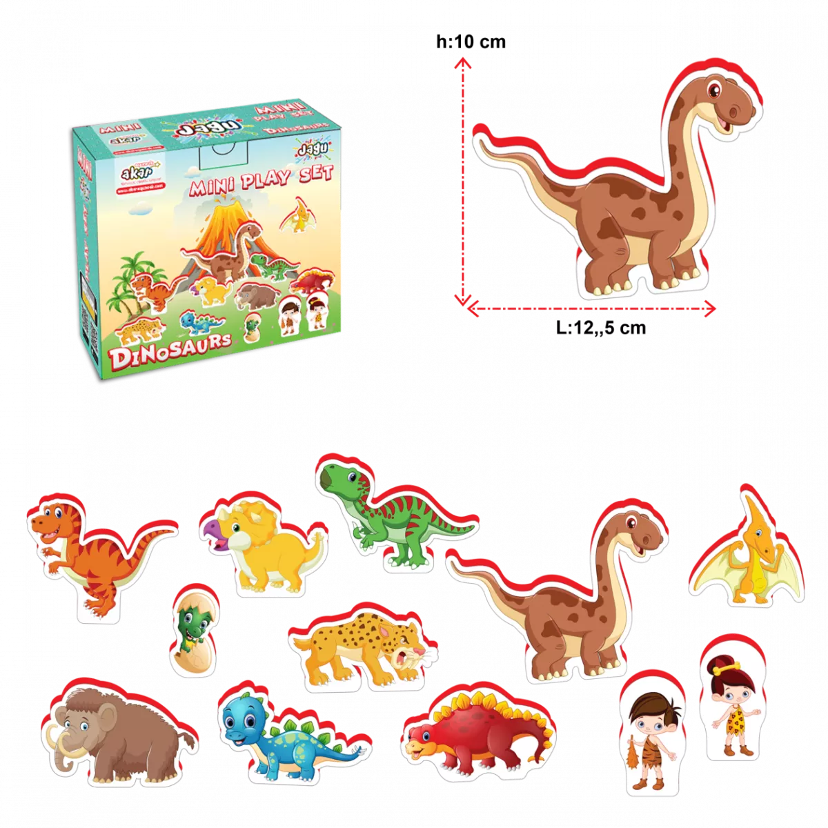 Joc cu 12 mini figurine  - Dinozauri