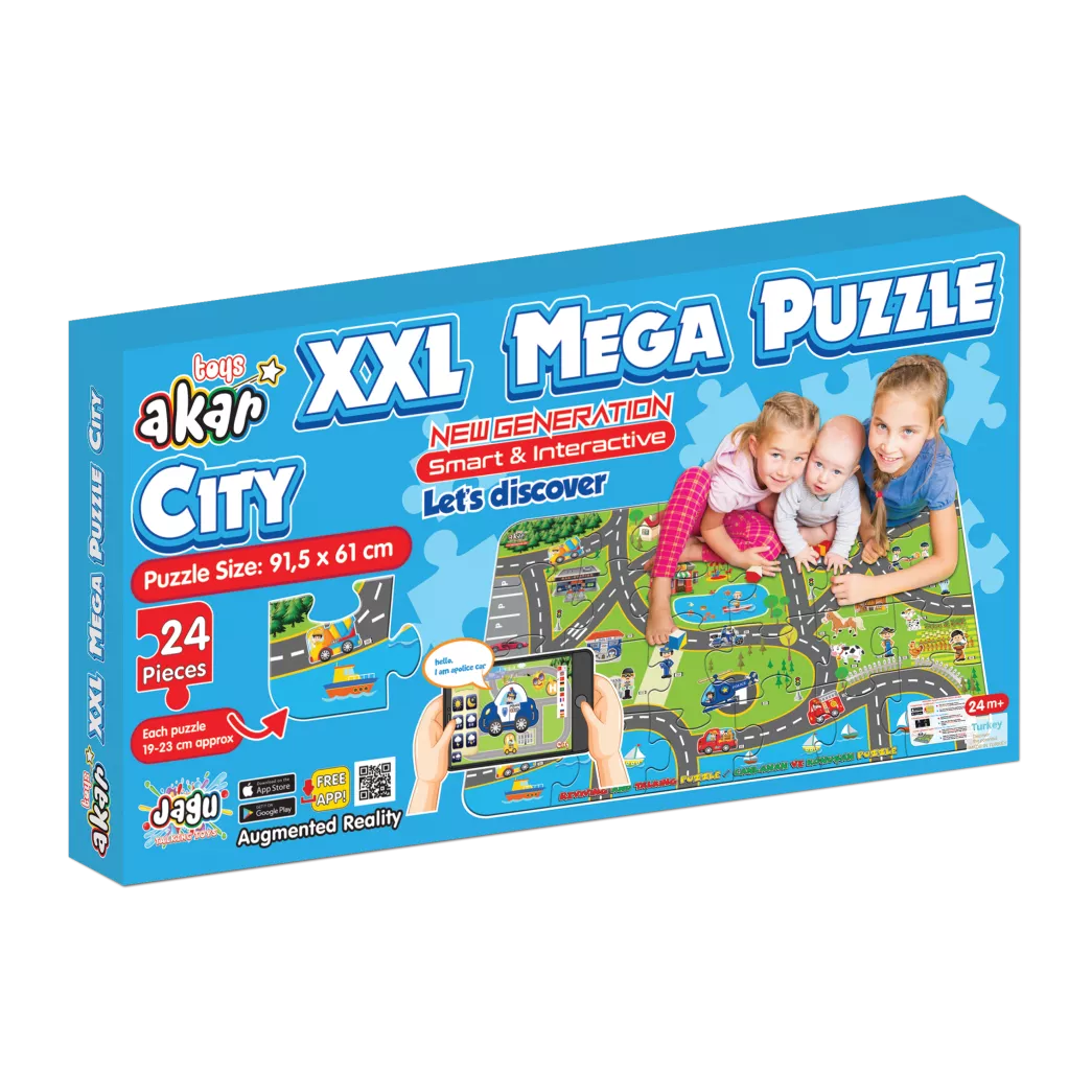 Joc cu realitate augmentată - Mega puzzle uriaș cu 24 de piese. Oraș
