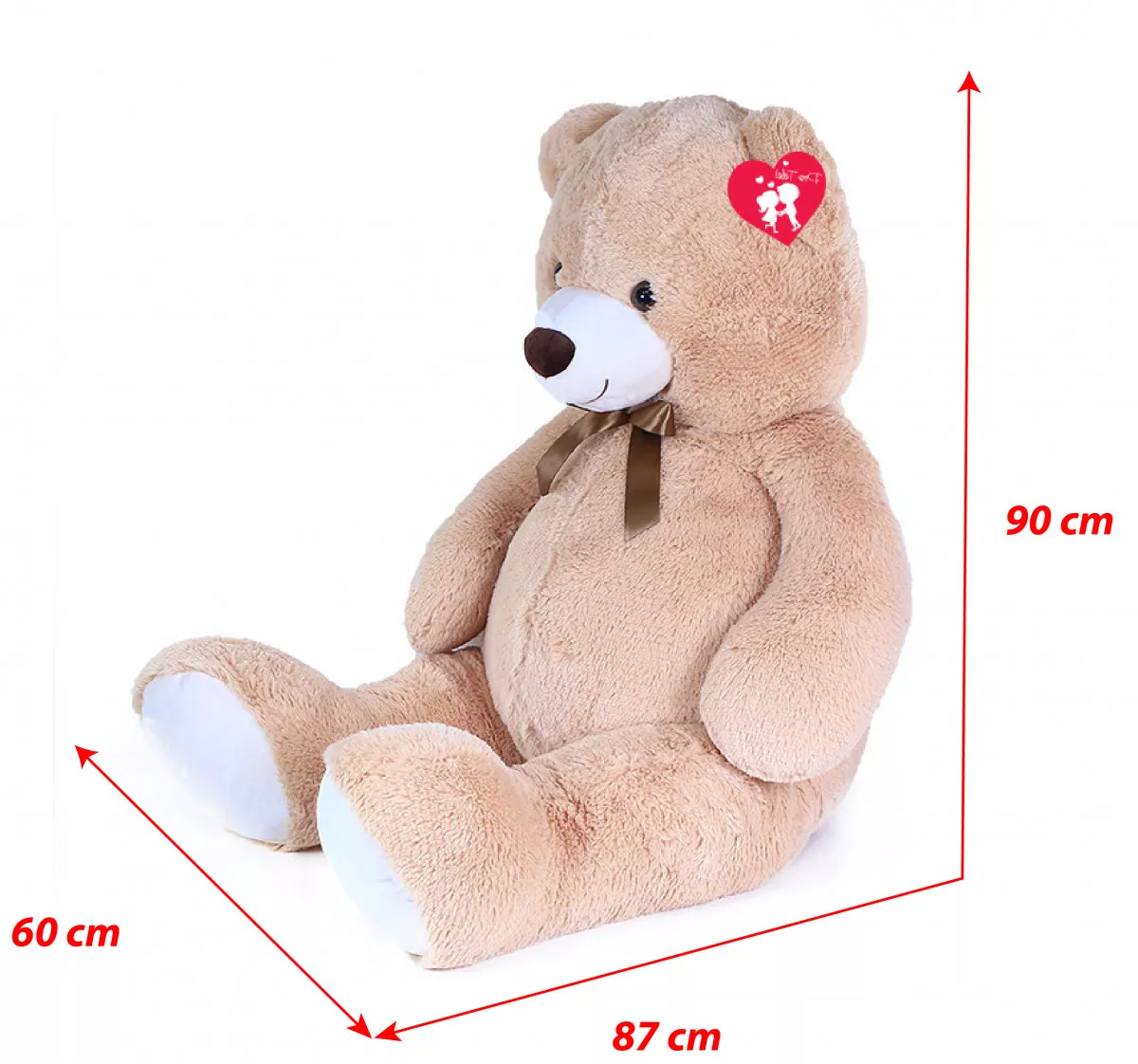 Jucărie mare din pluș - Urs crem cu felicitare, 150 cm
