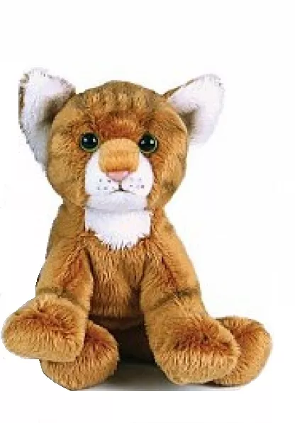 Jucărie din pluș - Pisicuță maro în șezut, 14 cm