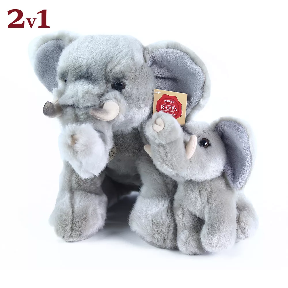 Jucărie din pluș - Elefant, 27 cm cu pui, 13 cm
