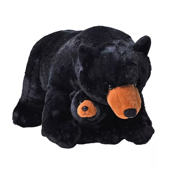 Jucărie din pluș - Urs negru, 76 cm cu pui, 30 cm