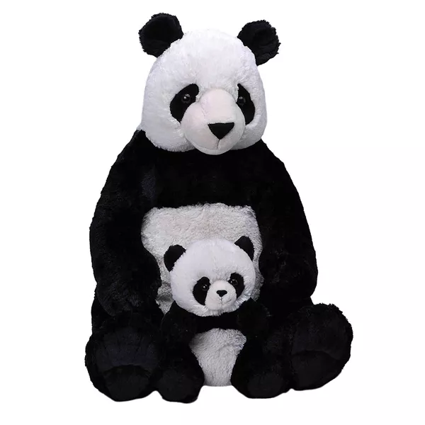 Jucărie din pluș - Urs panda, 76 cm cu pui, 30 cm