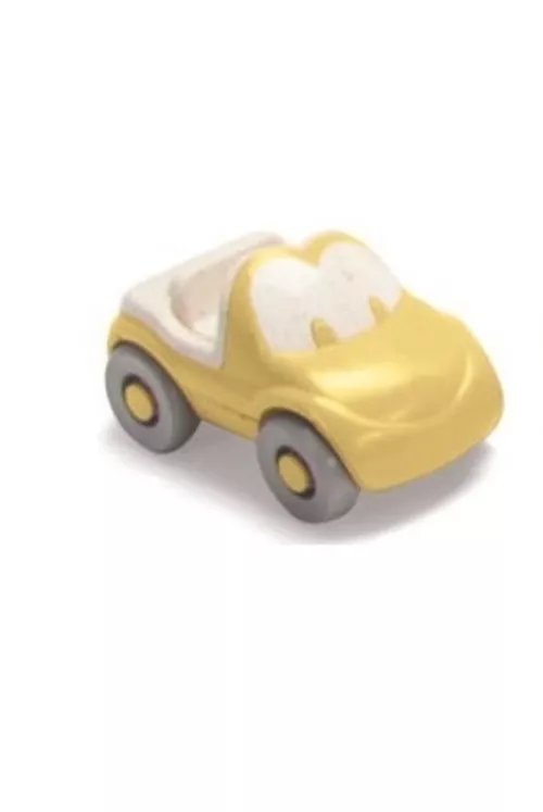Mașinuță decapotabilă veselă - galbenă, 9 x 5 cm