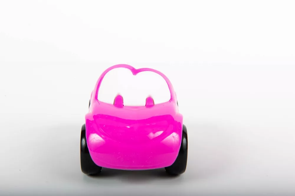 Mașinuță decapotabilă veselă - roz, 5 x 8 cm
