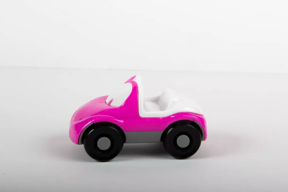 Mașinuță decapotabilă veselă - roz, 5 x 8 cm