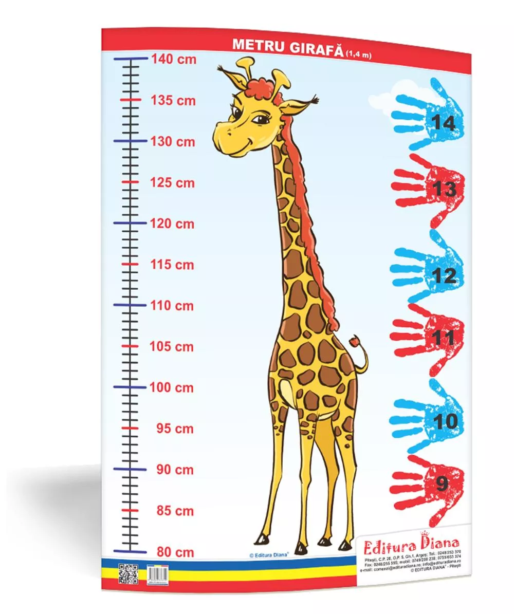 Metru girafă 1,4 metri - planșă 50x70 - Proiecte Tematice