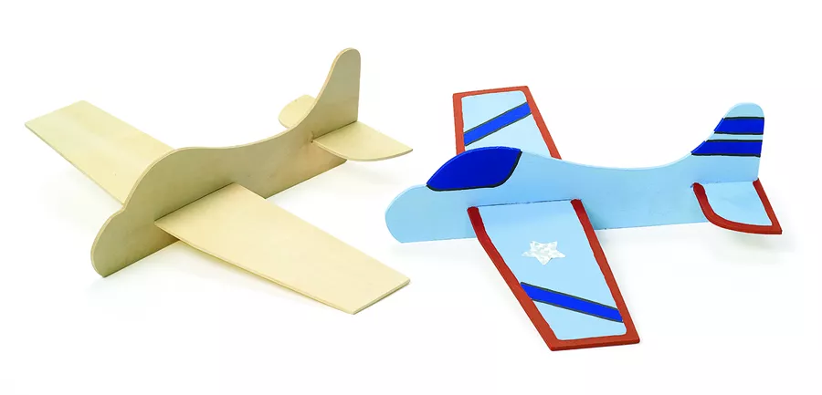 Mini avion din lemn pentru decorare, 22 x 6 cm.