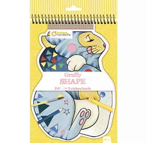 Mini carte de colorat cu 3 planșe de stickere - Pisici