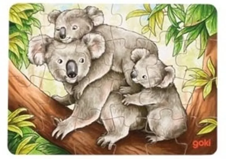 Puzzle cu 24 de piese din lemn - Urși koala