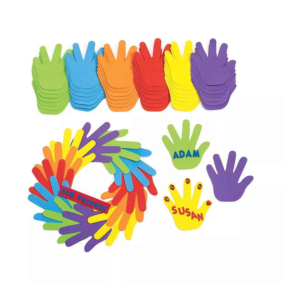 Mânuțe colorate din spumă - 150 buc