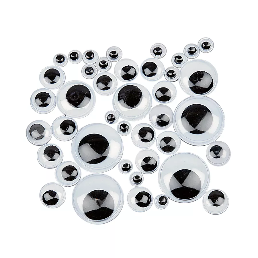 Set de 100 de ochi mobili auto-adezivi negri