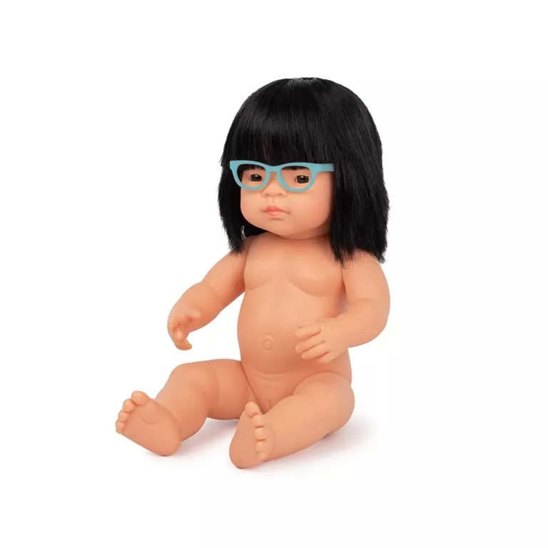 Păpușă bebeluș cu ochelari - Fată, 38 cm