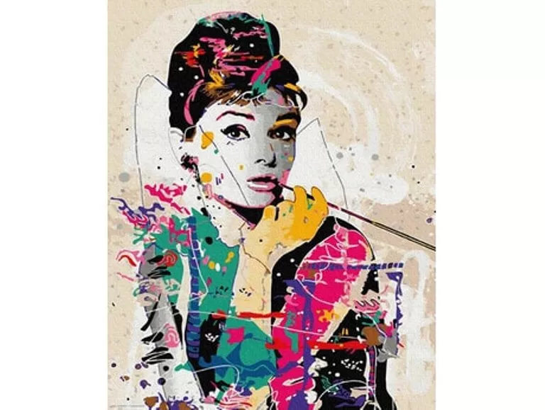 Pictură pe numere - Audrey Hepburn, 40 x 50 cm