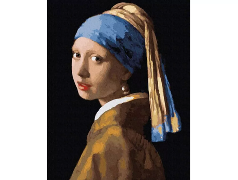 Pictură pe numere - Fata cu cercel de perlă (Johannes Vermeer)