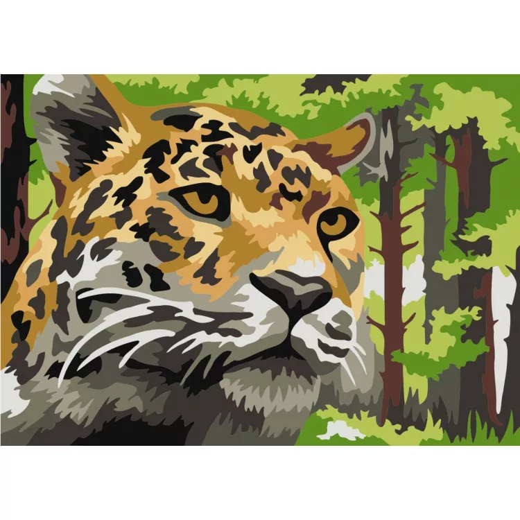 Pictură pe numere -Leopardul pădurii