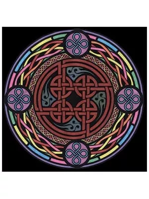 Planșă de colorat din catifea, cu 12 carioci – Mandala ambient (32 × 32 cm)