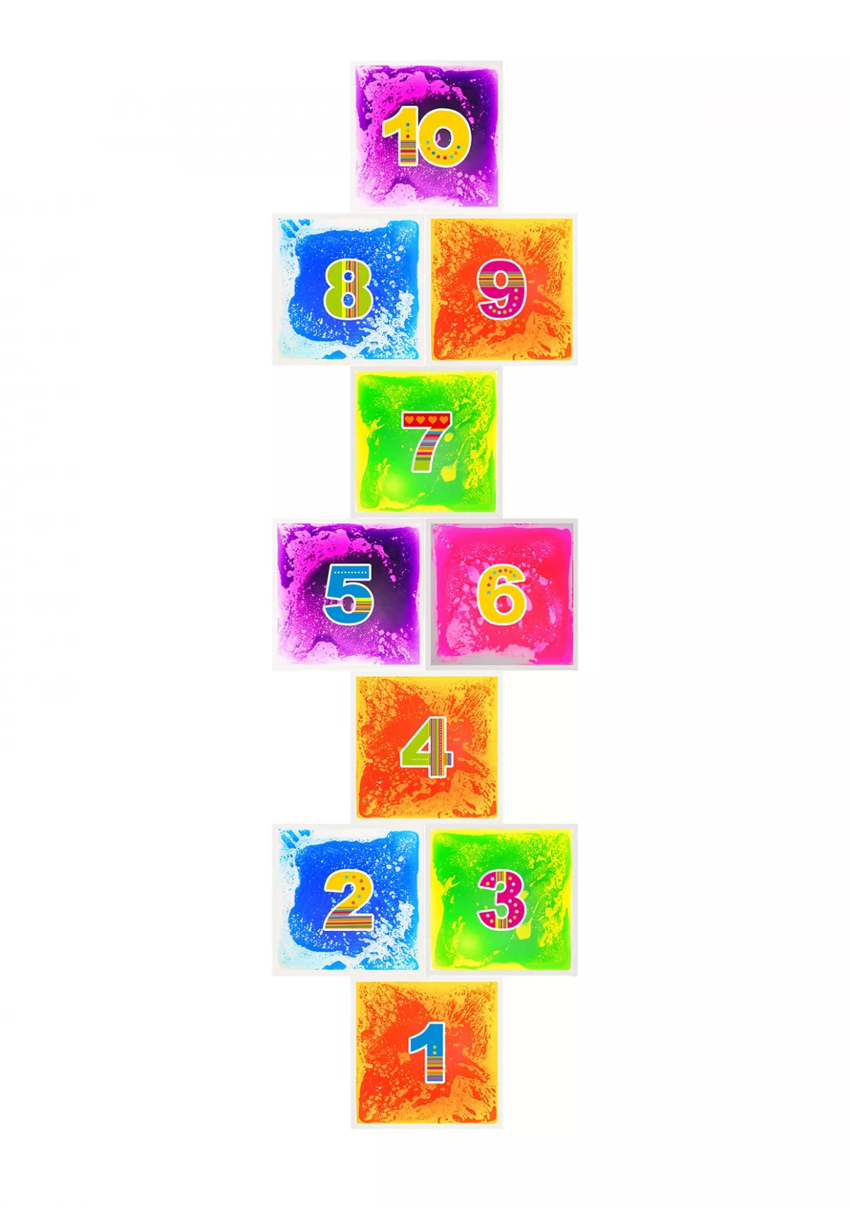 Plăcuțe pentru șotron cu lichid colorat (40 x 40 cm)