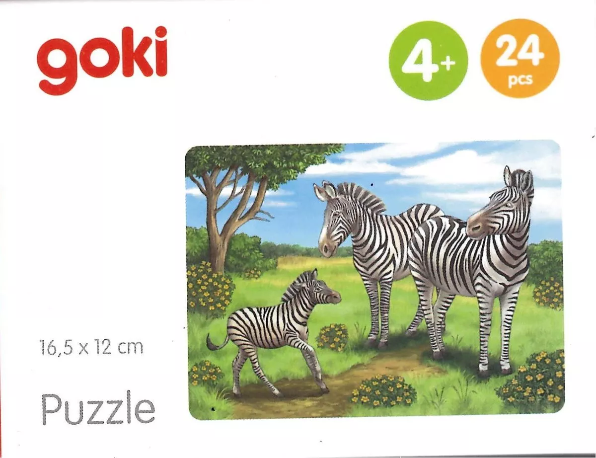 Puzzle cu 24 de piese din lemn - Zebre