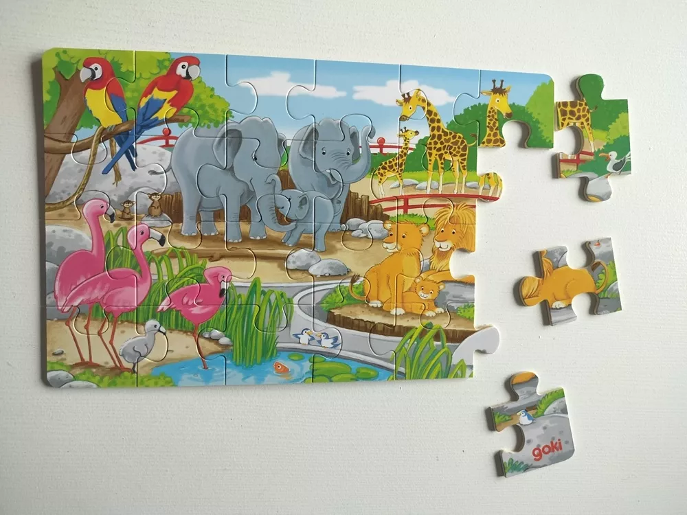 Puzzle cu 24 de piese din lemn -Animale din junglă
