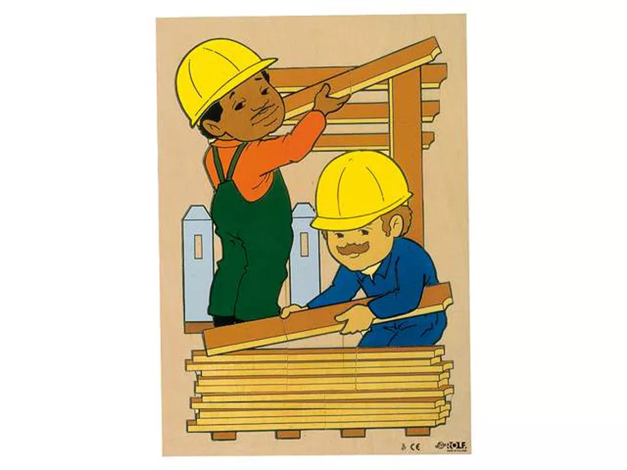 Puzzle din lemn - Construim împreună, 16 piese