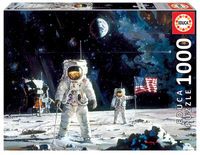 Puzzle cu 1000 de piese - Primii oameni pe Lună, Robert McCall