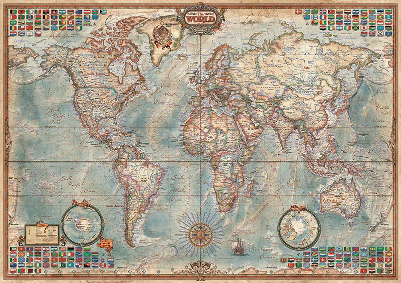 Puzzle cu 1500 de piese - Harta politică a lumii